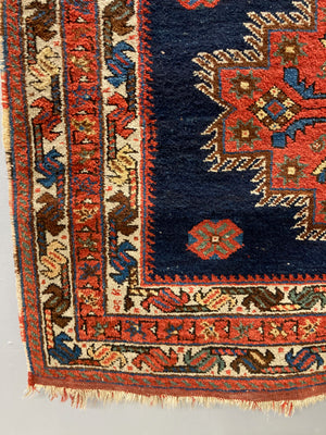 Afshar antique triple medallion rug (169 x 134cm)