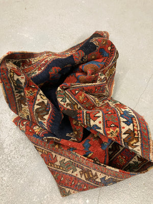 Afshar antique triple medallion rug (169 x 134cm)