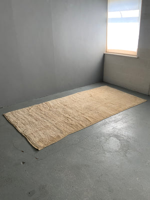 Turkish vintage Karapinar tulu rug in plain undyed wool (274 x 136cm)