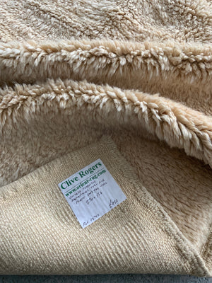 Turkish vintage Karapinar tulu rug in plain undyed wool (274 x 136cm)