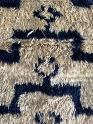 Turkish vintage tulu rug with stepped Seljuk design (143 x 119cm)