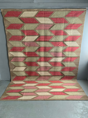 Turkish modern chevron design oversize tapestry kilim (348 x 245cm) *new
