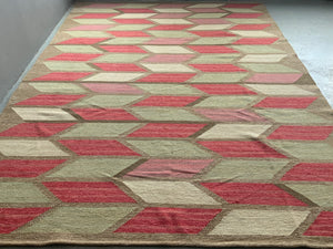 Turkish modern chevron design oversize tapestry kilim (348 x 245cm) *new