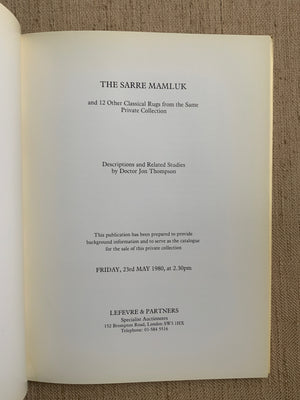 The Sarre Mamluk. Lefevre & Partners, 1980.