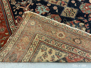 Kurdish antique kelleigh carpet (346 x 154cm) *AF