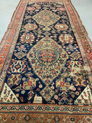 Kurdish antique kelleigh carpet (346 x 154cm) *AF