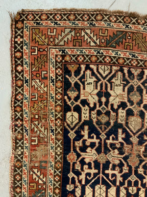 Caucasian antique Konakand blue ground rug (153 x 127cm)