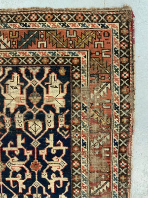 Caucasian antique Konakand blue ground rug (153 x 127cm)