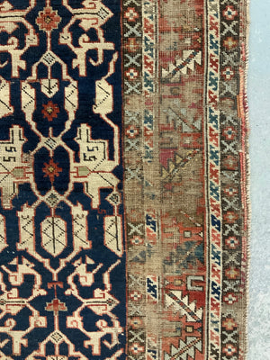 Caucasian antique Konakand blue ground rug (153 x 127cm)