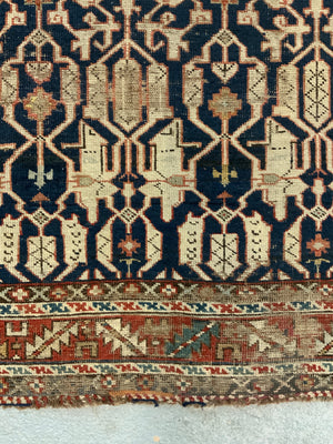 Caucasian antique Konakand blue ground rug (153 x 127cm)