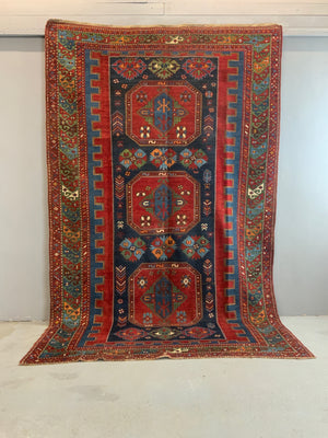Caucasian antique Kazak large rug / carpet (309 x 187cm)