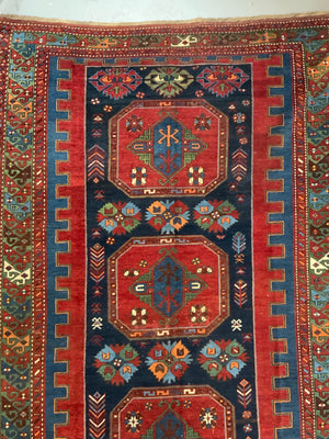 Caucasian antique Kazak large rug / carpet (309 x 187cm)