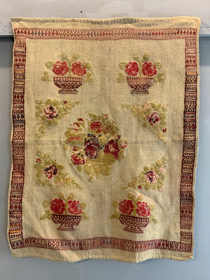 Anatolian cicim brocaded wool rug (90 x 71cm)