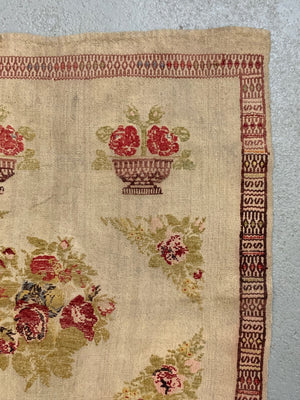 Anatolian cicim brocaded wool rug (90 x 71cm)