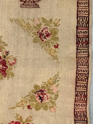 Anatolian cicim brocaded wool rug (90 x 71cm)