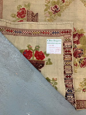 Anatolian cicim brocaded wool rug (90 x 71cm)