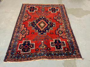 Afshar medallion rug (211 x 150cm)