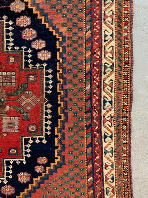 Afshar antique medallion design rug (179 x 131cm)