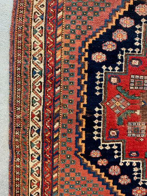 Afshar antique medallion design rug (179 x 131cm)