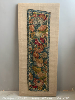 French antique needlework panel (97 x 27cm)