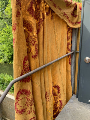 Iberian monogrammed antique wool embroidered coverlet (234 x 204cm)