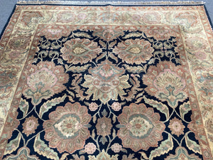 Indian black ground modern carpet (365 x 275cm)