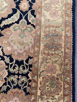 Indian black ground modern carpet (365 x 275cm)