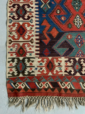 Turkish Anatolian Akseray antique kilim panel (378 x 97cm)