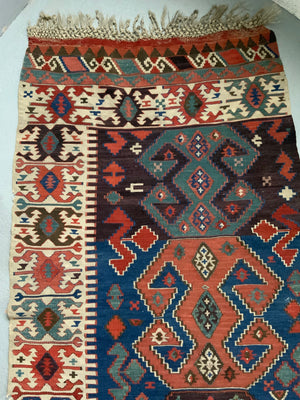 Turkish Anatolian Akseray antique kilim panel (378 x 97cm)