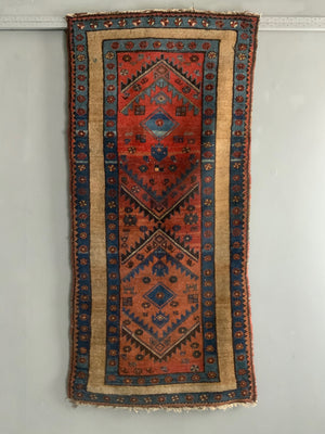 Sarab type Hamadan Kurdish village antique rug (193 x 91cm)