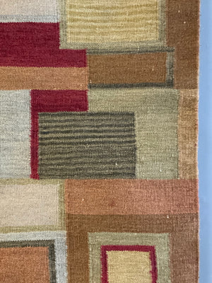 Indian wool modern flatweave (176 x 124cm)