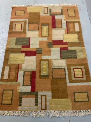 Indian wool modern flatweave (176 x 124cm)