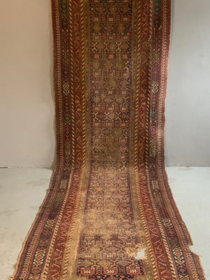 Antique Hamadan gallery carpet / runner (466 x 120cm)