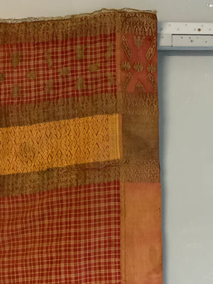 Sumatran Minangkabau silk / gilt selendang (258 x 83cm)