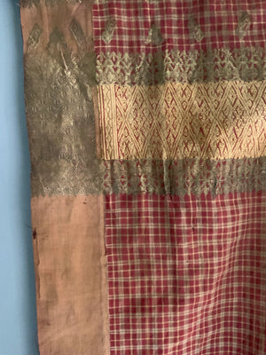Sumatran Minangkabau silk / gilt selendang (258 x 83cm)