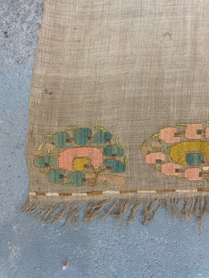 Ottoman antique Turkish towel with embroidered end (160 x 42cm)