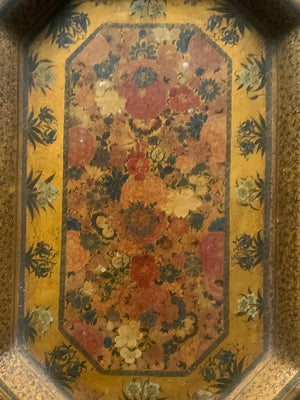 Kashmir antique painted wood tray (28 x 18cm)