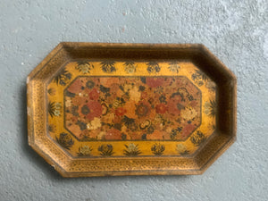 Kashmir antique painted wood tray (28 x 18cm)