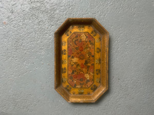 Kashmir antique painted wood tray (28 x 18cm)