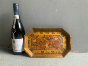 Kashmir antique painted wood tray (28 x 18cm)