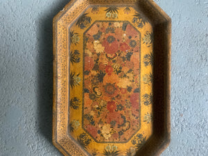 Kashmir antique painted wood tray (28 x 18cm)