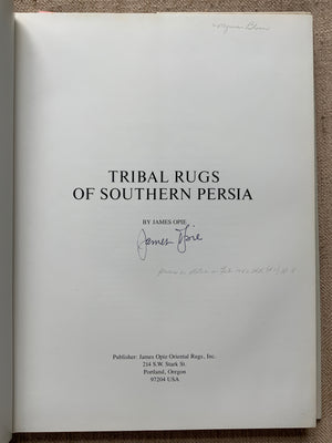 Opie, James. : Tribal Rugs of Southern Persia