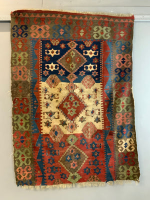 Turkish Niğde antique kilim fragment (194 x 135cm)