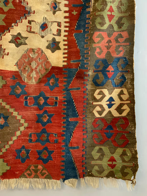 Turkish Niğde antique kilim fragment (194 x 135cm)