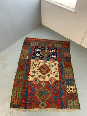 Turkish Niğde antique kilim fragment (194 x 135cm)