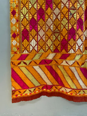 Punjab Fulkari / Phulkari vintage shawl  (216 x 125cm)