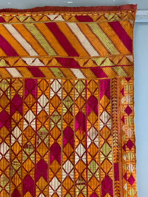 Punjab Fulkari / Phulkari vintage shawl  (216 x 125cm)