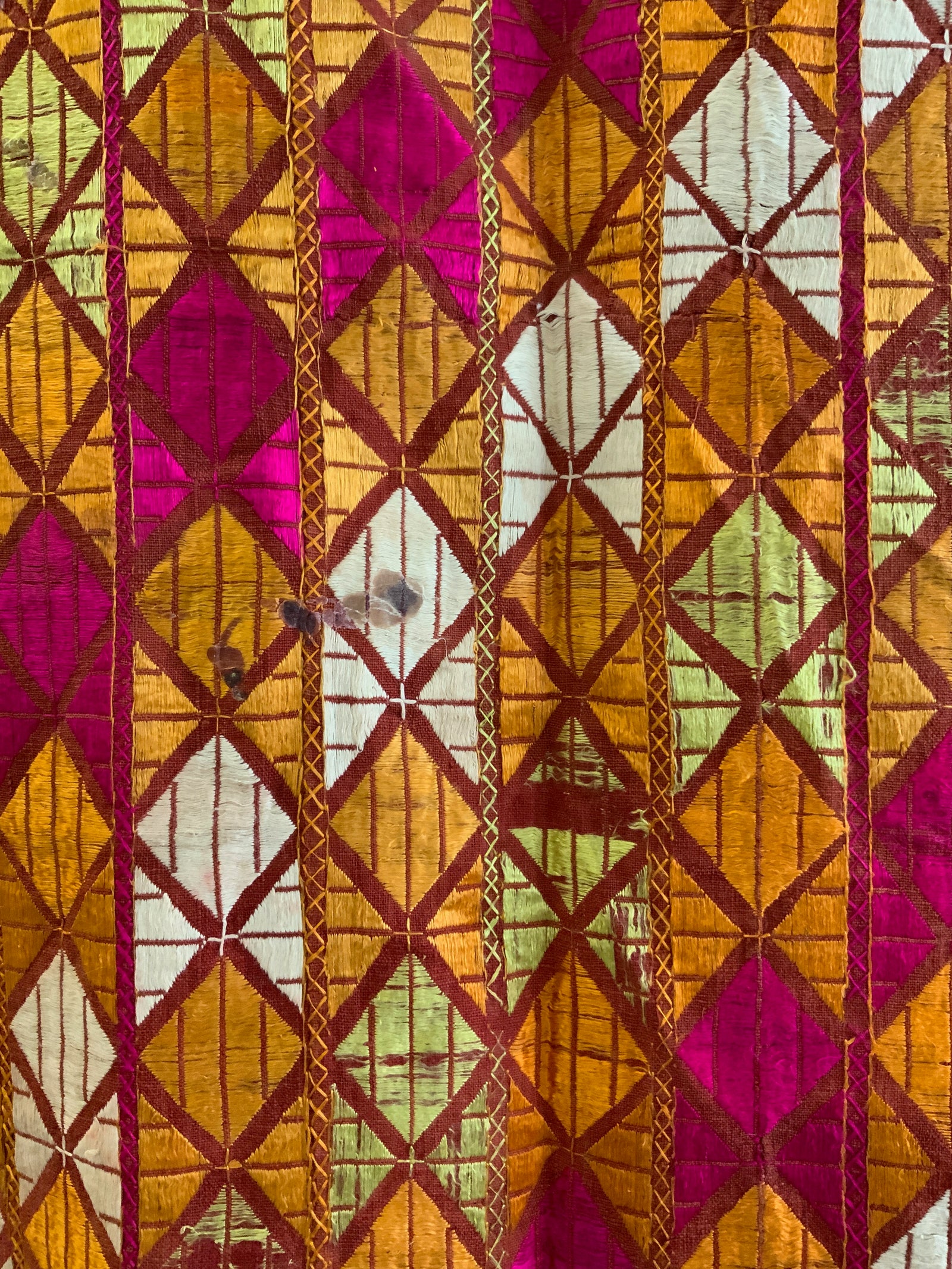 Punjab Fulkari / Phulkari vintage shawl  (216 x 125cm)
