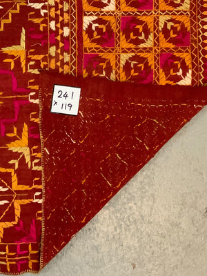 Indian vintage phulkari shawl (241 x 119cm)