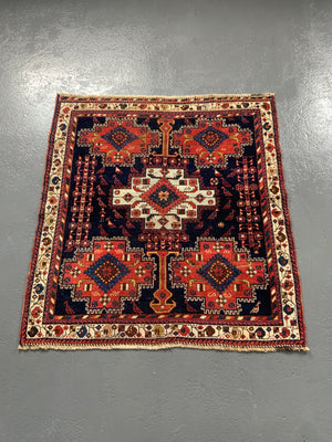 Afshar antique rug (122 x 115cm)